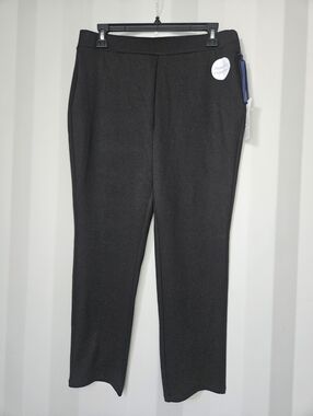 Croft & Barrow Black Slim Straight Pull-on Pants In Size Petite Medium Short